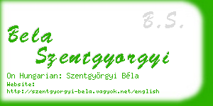 bela szentgyorgyi business card